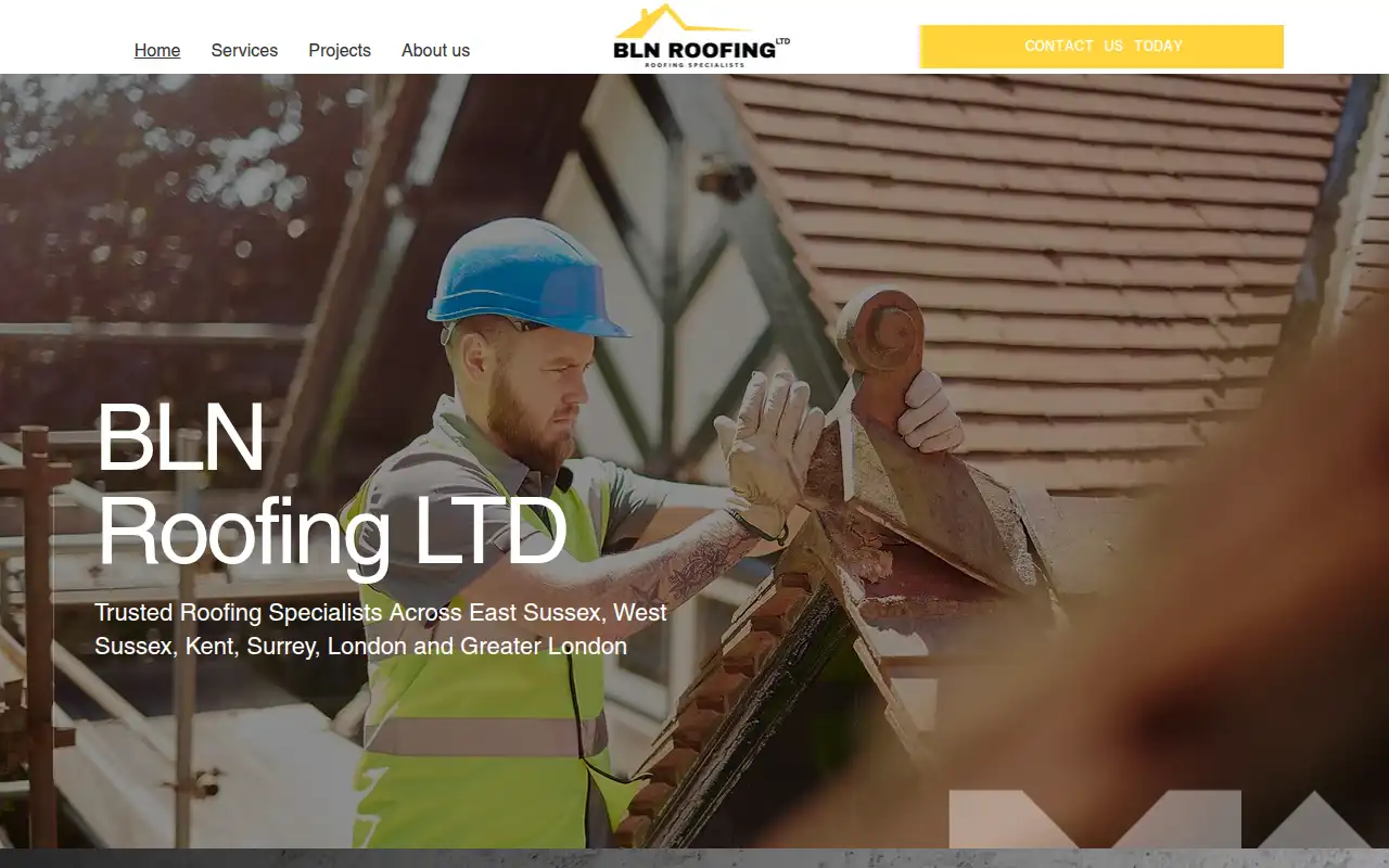 BLN Roofing Ltd website homepage