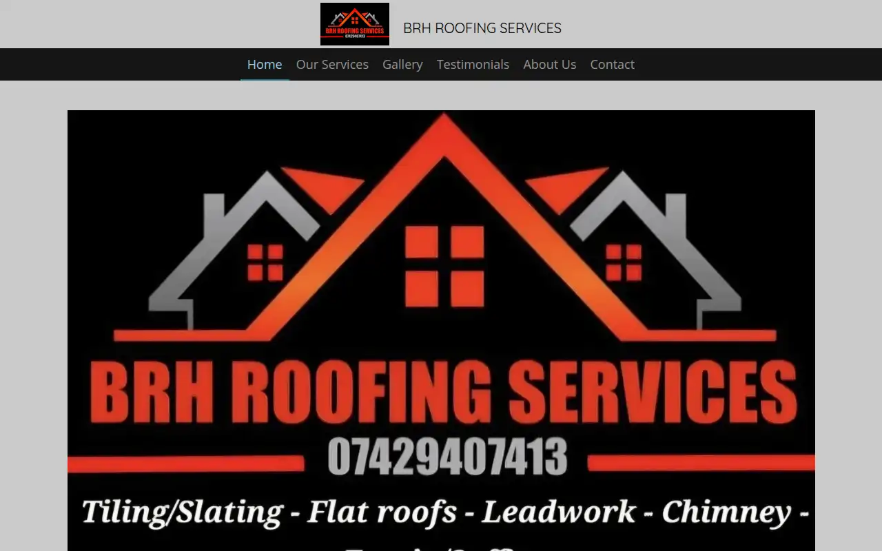 BRH ROOFING SERVICES website homepage