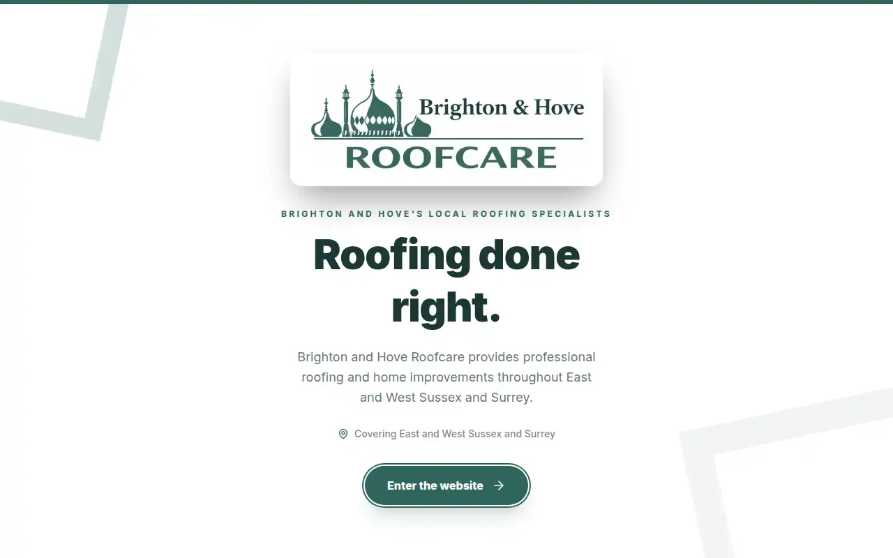 Brighton and Hove Roofcare website homepage