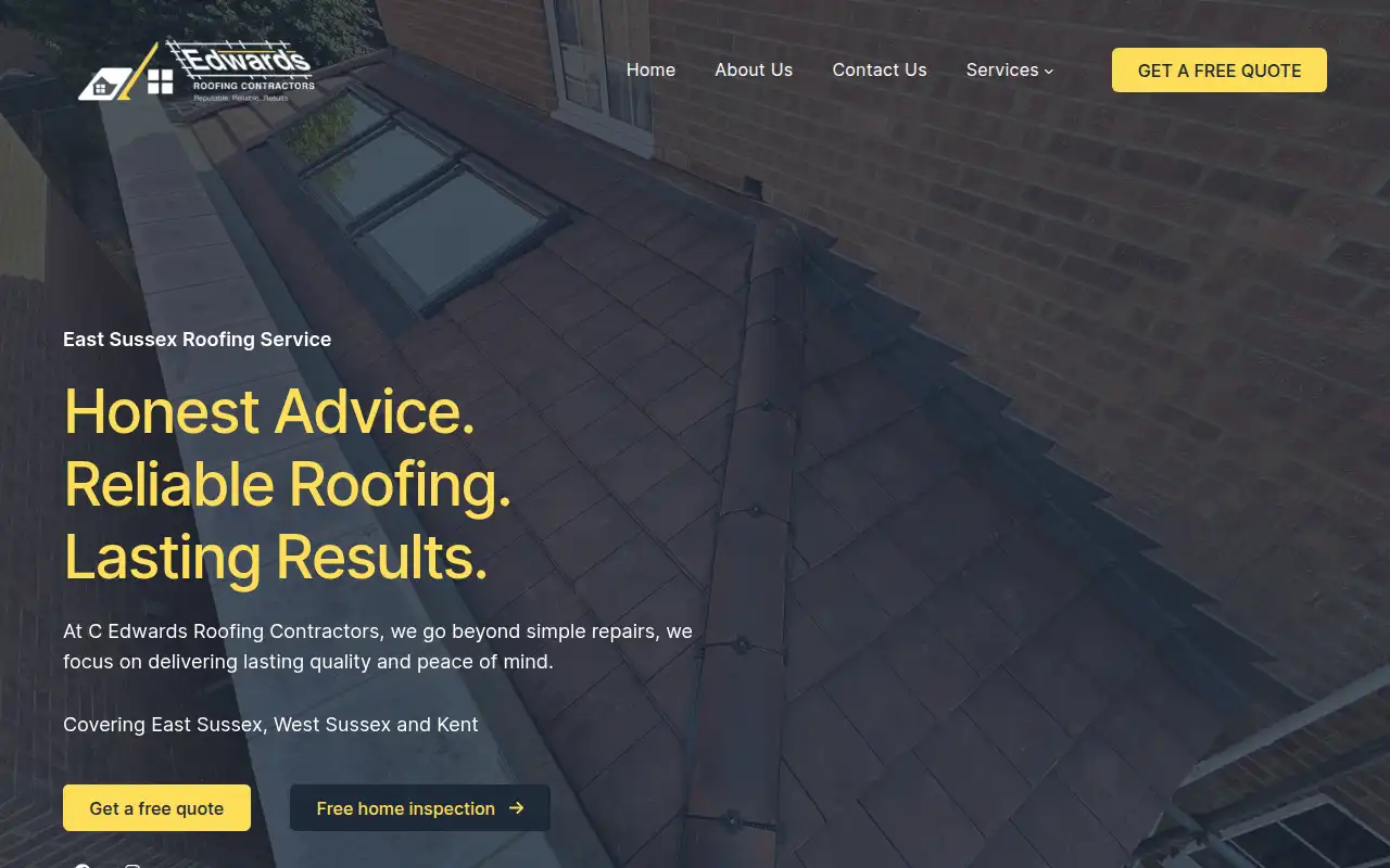 C Edwards Roofing Contractors website homepage