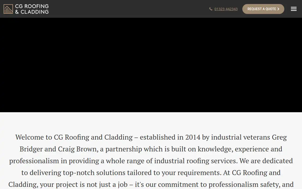 CG Roofing and Cladding Ltd website homepage
