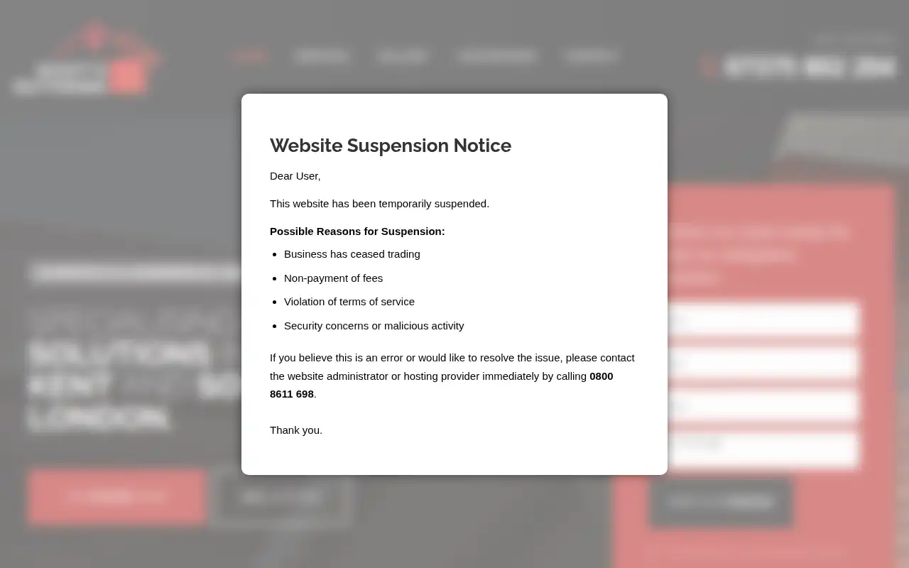 Scott's Guttering website homepage