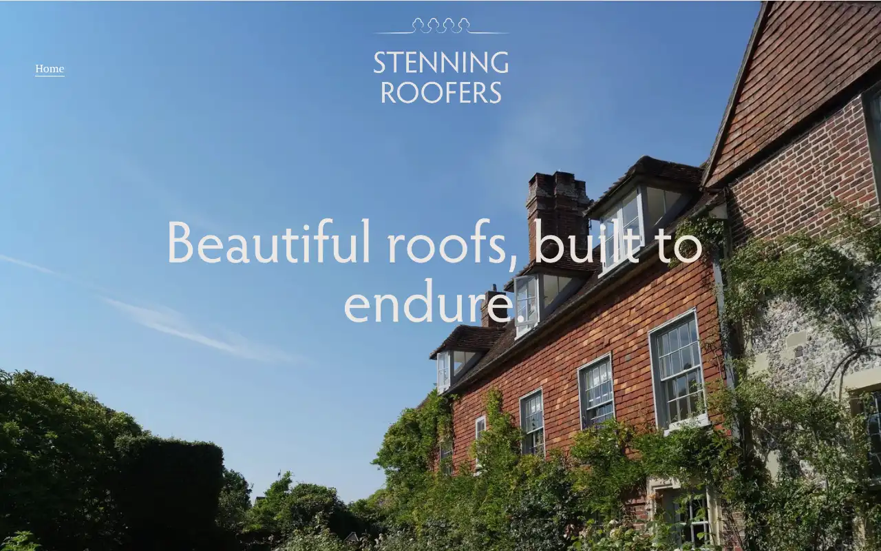 Stenning Roofers website homepage