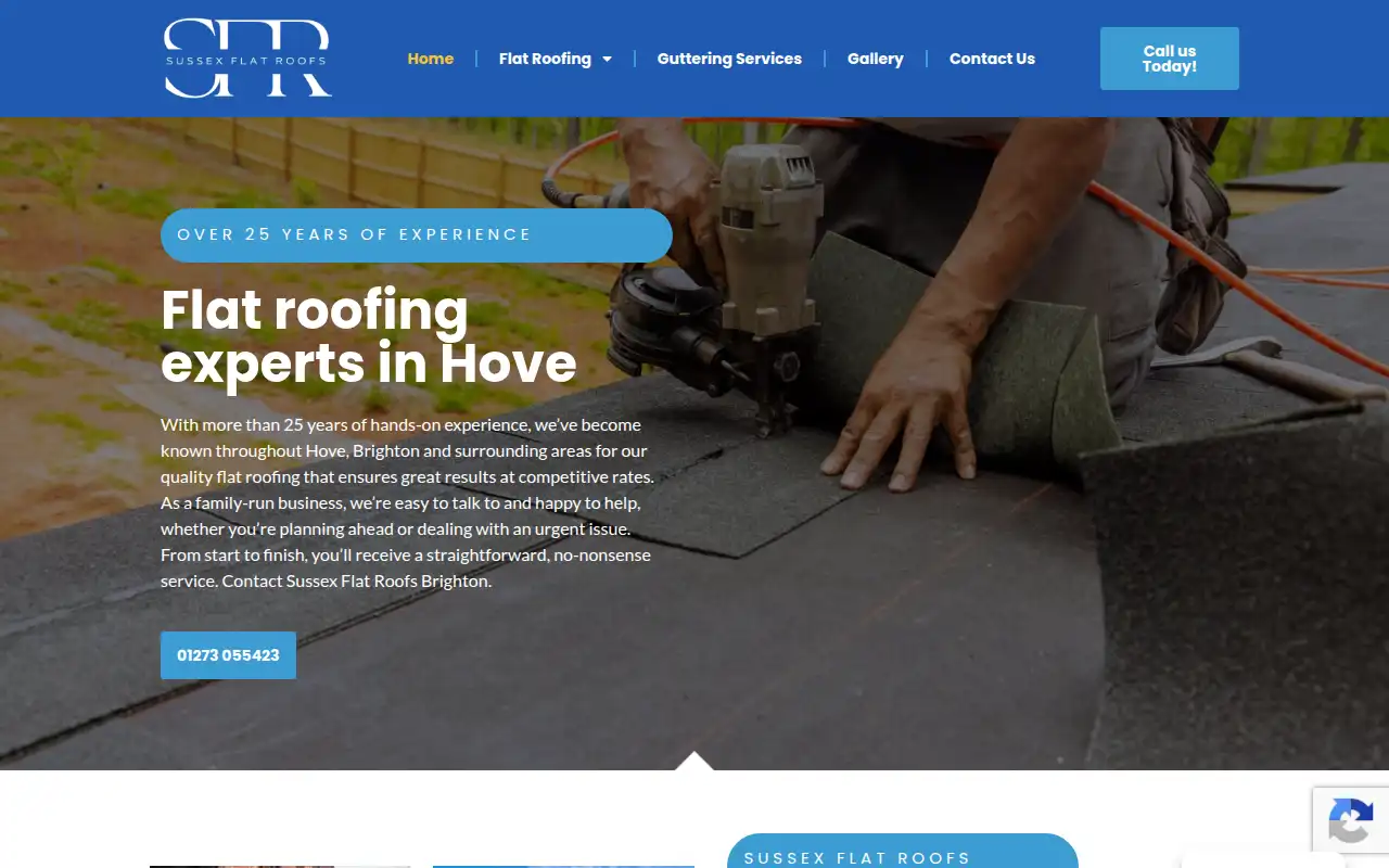 Sussex Flat Roofs Brighton website homepage
